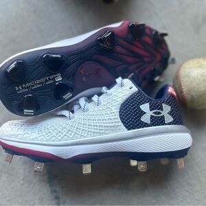 Under Armour White and Navy Athletic Shoes